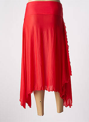 Jupe mi-longue stretch rouge PLATJA femme
