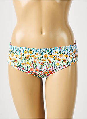 Bas de maillot de bain imprimé fleurs culotte jaune ROSA FAIA femme