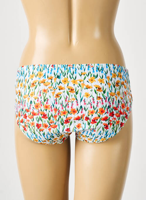 Bas de maillot de bain imprimé fleurs culotte jaune ROSA FAIA femme