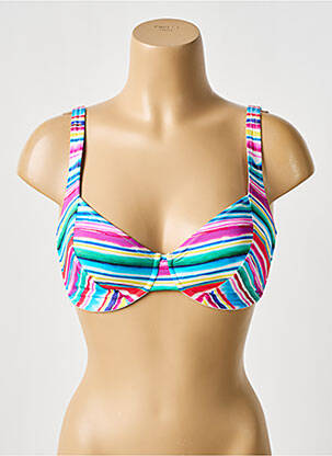 Haut de maillot de bain stretch haut soutien-gorge balconnet bleu ROSA FAIA femme