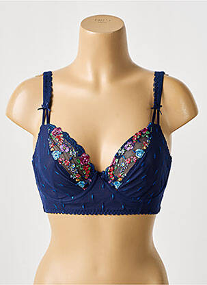 Soutien-gorge légère et transparente haut triangles bleu PRIMA DONNA femme