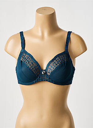 Soutien-gorge effet matière satinée haut soutien-gorge emboitant bleu LOUISA BRACQ femme