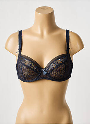 Soutien-gorge effet matière satinée haut soutien-gorge emboitant bleu EMPREINTE femme
