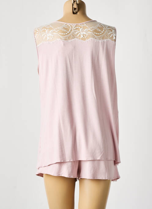 Pyjama coupe droite rose LINGERIE ELIZABETH femme
