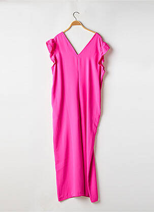 Combi-pantalon tissage crêpe manches courtes rose TENDANCE UNIQUE femme