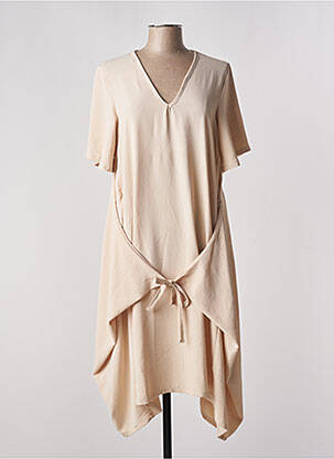 Robe mi-longue sans manche sans manche beige TENDANCE UNIQUE femme