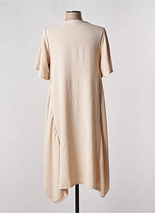Robe mi-longue coupe fluide sans manche beige TENDANCE UNIQUE femme
