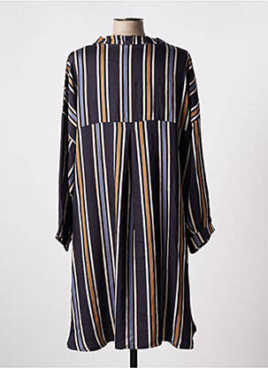 Robe mi-longue manches 3/4 manches 3/4 bleu TENDANCE UNIQUE femme
