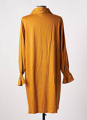 Robe mi-longue manches longues manches longues jaune TENDANCE UNIQUE femme