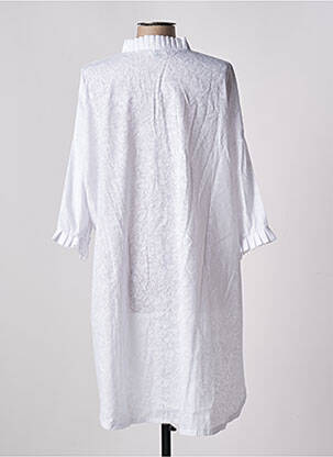 Robe mi-longue coupe fluide manches 3/4 blanc TENDANCE UNIQUE femme