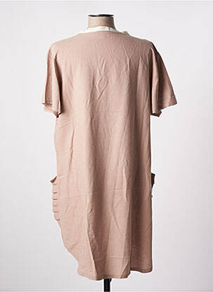 Robe courte manches courtes manches courtes marron TENDANCE UNIQUE femme