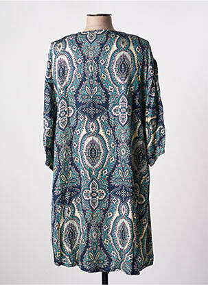 Robe courte manches 3/4 manches 3/4 vert TENDANCE UNIQUE femme
