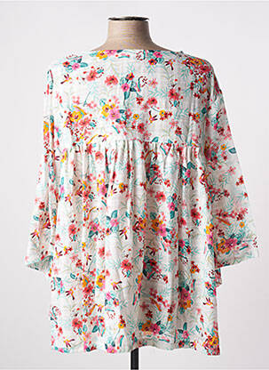 Blouse imprimé fleurs manches 3/4 rouge TENDANCE UNIQUE femme
