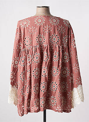 Tunique manches longues légère et transparente rose TENDANCE UNIQUE femme