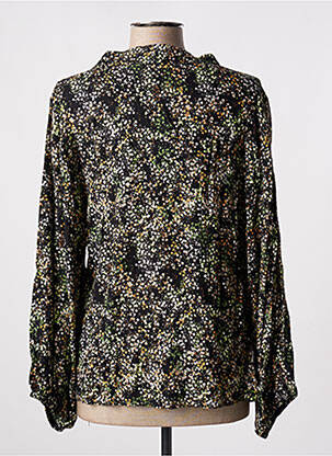 Blouse tissage popeline manches longues noir TENDANCE UNIQUE femme