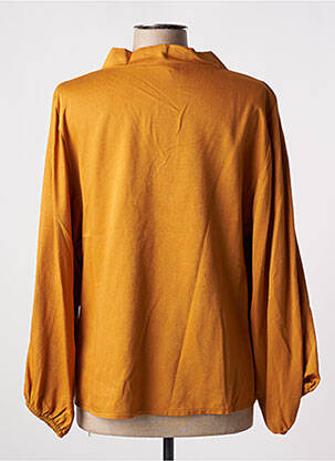Blouse tissage popeline manches longues jaune TENDANCE UNIQUE femme