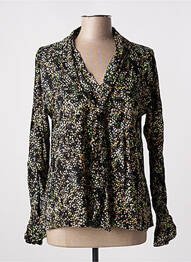 Blouse imprimé fantaisie manches longues noir TENDANCE UNIQUE femme