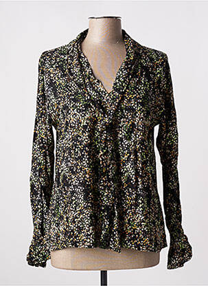 Blouse imprimé fantaisie manches longues noir TENDANCE UNIQUE femme