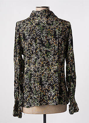 Blouse tissage popeline manches longues noir TENDANCE UNIQUE femme