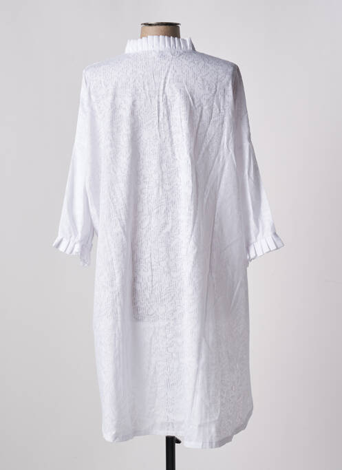 Robe mi-longue manches 3/4 manches 3/4 blanc TENDANCE UNIQUE femme