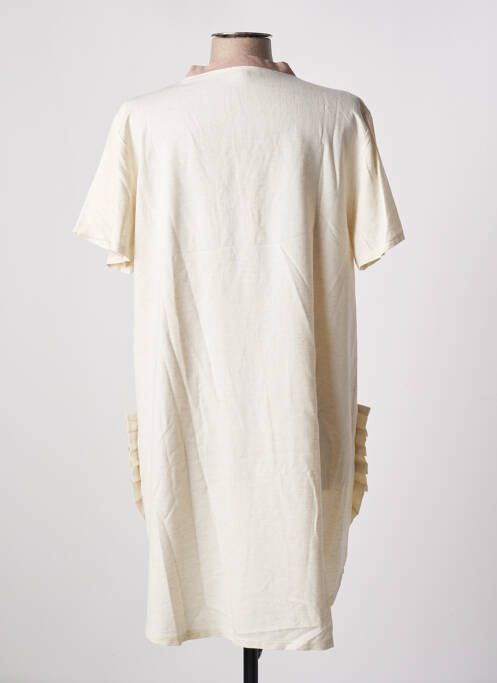 Robe courte beige TENDANCE UNIQUE pour femme