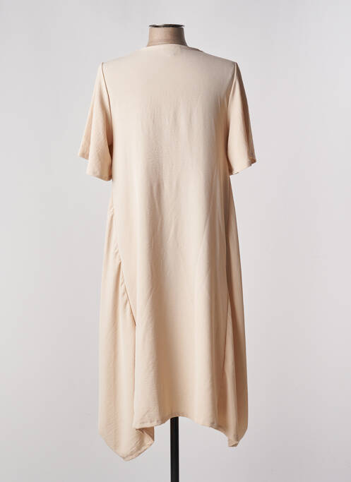 Robe mi-longue beige TENDANCE UNIQUE pour femme