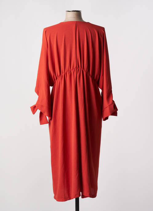 Robe mi-longue orange TENDANCE UNIQUE pour femme