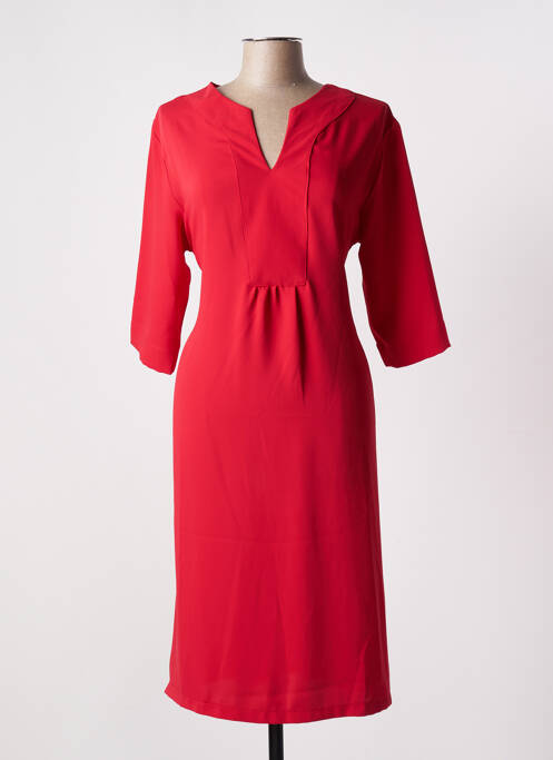 Robe mi-longue rouge TENDANCE UNIQUE pour femme