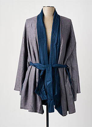 Veste kimono manches longues gris TENDANCE UNIQUE femme