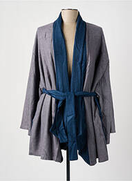 Veste kimono col châle gris TENDANCE UNIQUE femme
