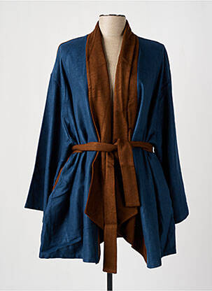 Veste kimono manches longues bleu TENDANCE UNIQUE femme