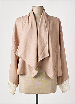 Veste casual manches longues beige TENDANCE UNIQUE femme