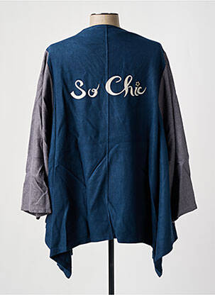 Tunique manches longues col v bleu TENDANCE UNIQUE femme