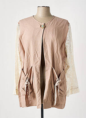Veste casual poches beige TENDANCE UNIQUE femme