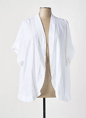 Veste kimono légère et transparente blanc TENDANCE UNIQUE femme