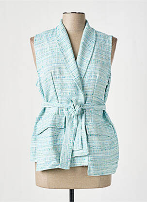 Blazer col châle bleu TENDANCE UNIQUE femme