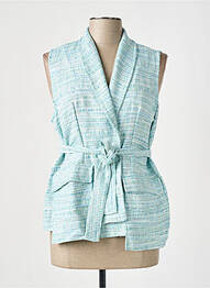 Blazer col châle bleu TENDANCE UNIQUE femme