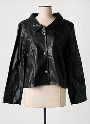 Veste simili cuir noir TENDANCE UNIQUE pour femme