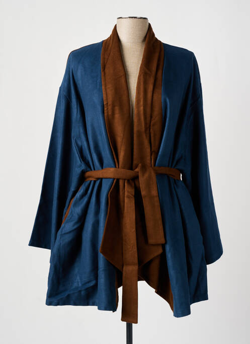 Veste kimono manches longues bleu TENDANCE UNIQUE femme