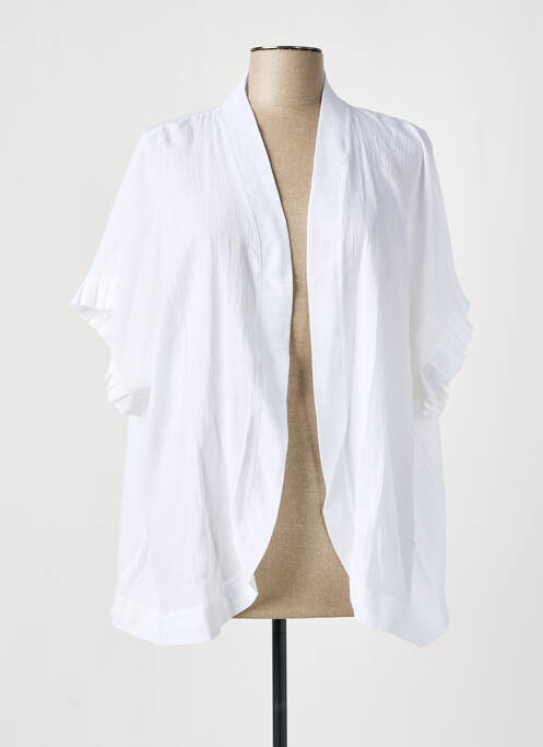 Veste kimono légère et transparente blanc TENDANCE UNIQUE femme