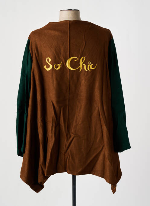 Tunique manches longues marron TENDANCE UNIQUE pour femme