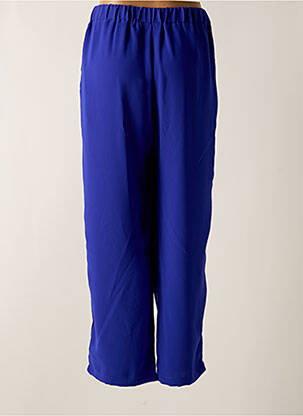 Pantalon droit taille élastique bleu fonce TENDANCE UNIQUE femme
