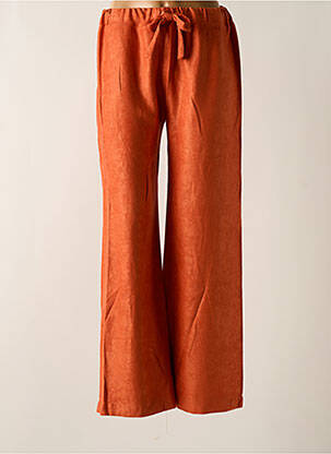 Pantalon droit taille élastique orange TENDANCE UNIQUE femme
