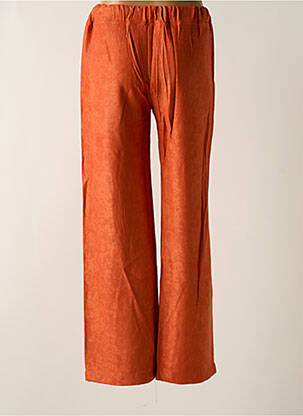 Pantalon droit taille élastique orange TENDANCE UNIQUE femme