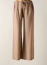 Pantalon droit taille élastique marron TENDANCE UNIQUE femme