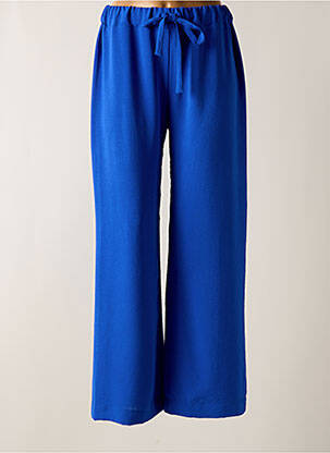 Pantalon droit taille élastique bleu TENDANCE UNIQUE femme