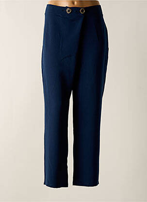 Pantalon slim taille élastique bleu TENDANCE UNIQUE femme