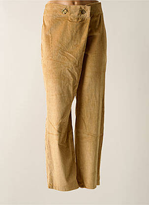 Pantalon droit taille élastique beige TENDANCE UNIQUE femme