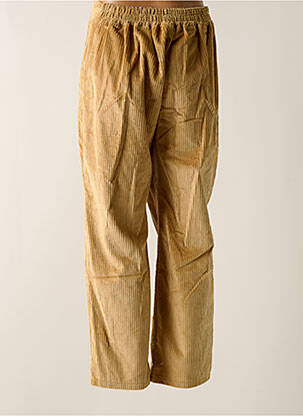 Pantalon droit taille élastique beige TENDANCE UNIQUE femme