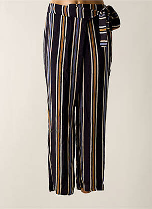 Pantalon droit taille élastique bleu TENDANCE UNIQUE femme